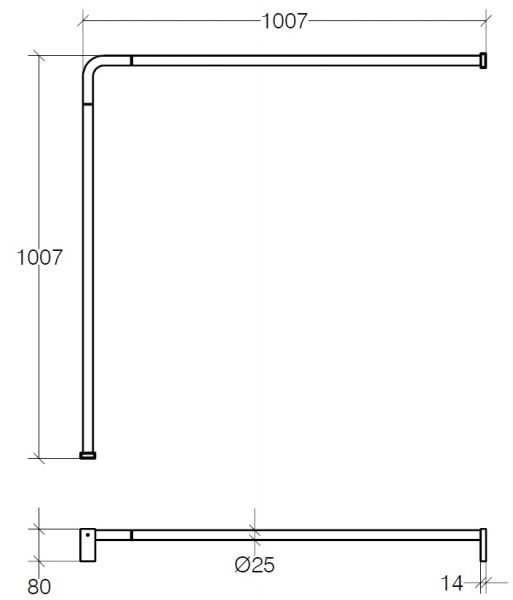 lineabeta LINEA DOCCIA eckige Halterung für Duschvorhang, 100,7x100,7cm, verkürzbar, chrom