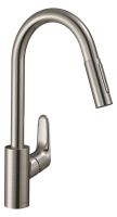 Vorschau: Hansgrohe Focus M41 Spültischmischer 240 Eco 2jet mit Ausziehbrause, edelstahl-optik 31833800