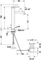 Vorschau: Duravit C.1 Einhebel-Waschtischmischer L mit Zugstangen-Ablaufgarnitur, schwarz matt
