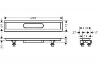 Vorschau: Hansgrohe RainDrain Installationsset 60cm, für Duschrinnen Fertigsets