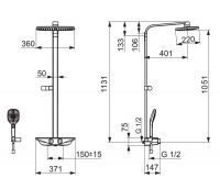 Vorschau: Hansa Hansaemotion Duschsystem Brause-Thermostat-Batterie, grau/chrom