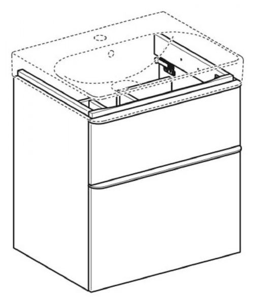 Geberit Smyle Square Unterschrank 60cm für Waschtisch, 2 Schubladen