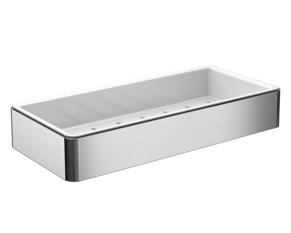 emco loft Schwammkorb mit herausnehmbarem Einsatz, chrom/weiß 054500102 