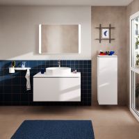 Vorschau: hansgrohe Xilesa E Konsole 98x55cm für Aufsatzwaschtisch mittig ohne Hahnloch