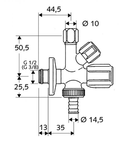 Schell Kombi-Eckventil COMFORT