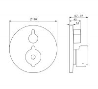 Vorschau: Hansa Hansaclinica Fertigmontageset Wanne/Brause-Thermostat-Batterie, mit Funktionseinheit, chrom