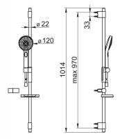 Vorschau: Hansa Hansaactivejet Wandstangen-Set 970mm, 3-strahlig, hellgrau/chrom