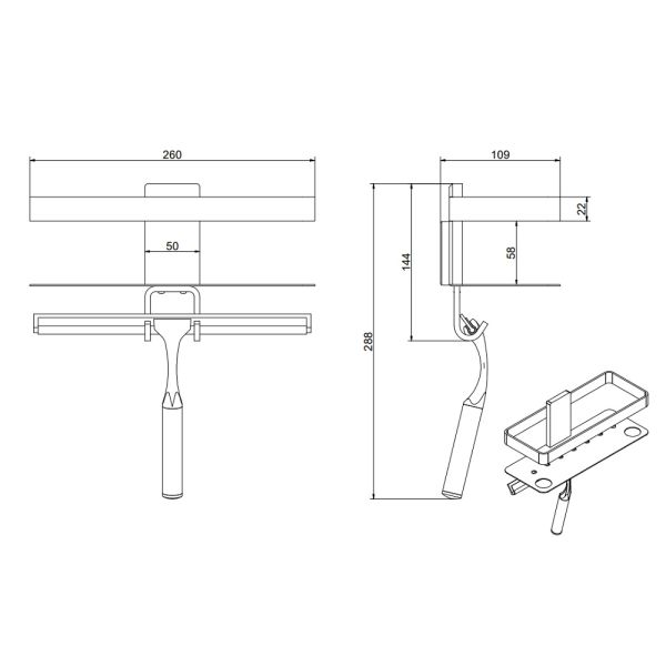 Giese Newport 2 mit Halter für Rasierer und Glasabzieher chrom 30818-02_4