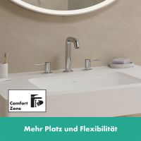 Vorschau: Hansgrohe Tecturis S 3-Loch Waschtischarmatur 150 mit Push-Open Ablaufgarnitur, chrom