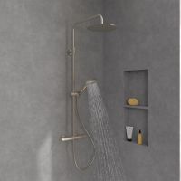 Vorschau: Villeroy&Boch Verve Showers Duschsystem mit 3 Strahlarten TVS10900500064 nickel gebürstet 