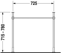 Vorschau: Duravit Vero Metallkonsole bodenstehendWandmontage zu Waschtisch 045480 und 235080, chrom 0030661000