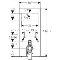 Vorschau: Geberit Monolith Sanitärmodul Steinzeug für Stand-WC 114cm