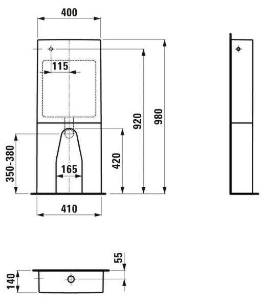 Laufen UNIVERSAL Stand-Spülkasten, Wasseranschluss hinten links oben innen, weiß