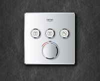 Vorschau: Grohe Grohtherm SmartControl Thermostat mit 3 Absperrventilen, Fertigmontageset eckig