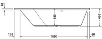 Vorschau: Duravit Paiova 5 Eck-Einbau-Badewanne 190x140cm, Ecke links, weiß