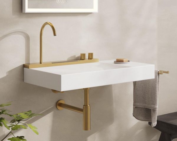 hansgrohe Avalegra AquaUnit Waschbecken 78x48cm mit Ablage, Armatur in brushed bronze 22473140