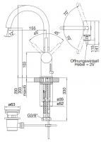 Vorschau: Steinberg Serie 100 Waschtisch-Einhebelmischer mit Ablaufgarnitur, Ausladung 155mm