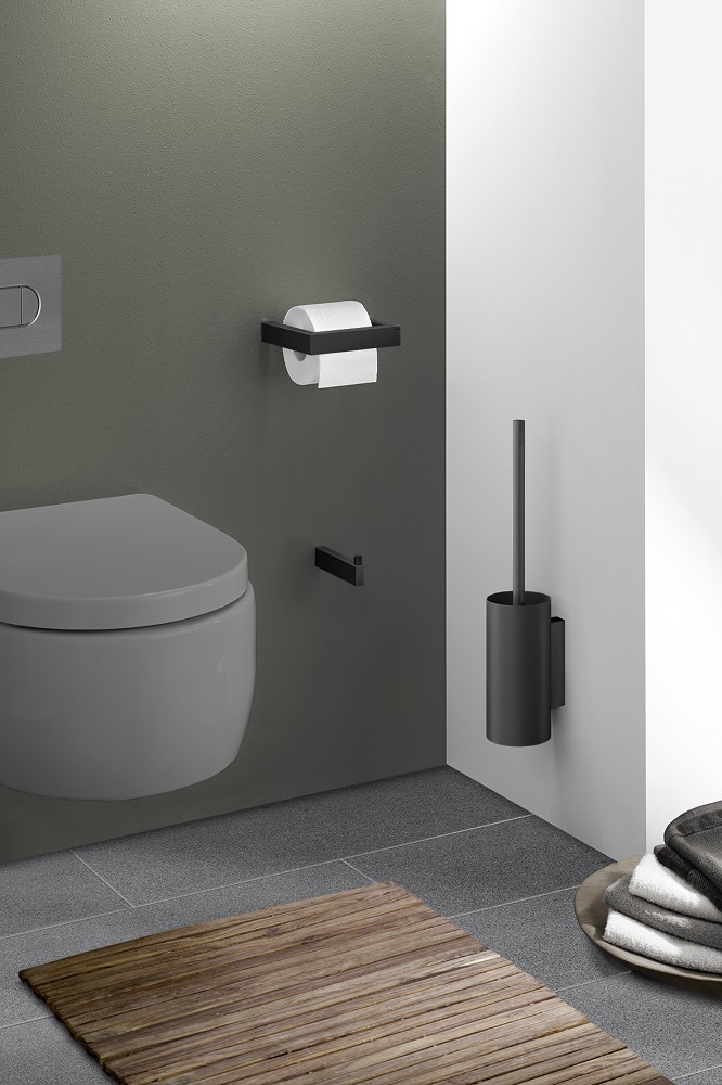 BWE Toilettenpapierhalter Aus Edelstahl – Schwarzes, Schwenkbares Doppelpfosten-Design Für Wandmontage