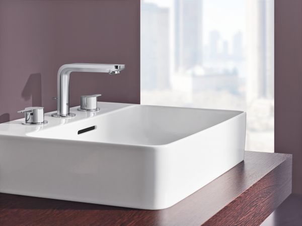 Grohe Lineare 3-Loch-Waschtischbatterie M-Size mit Ablaufgarnitur, chrom