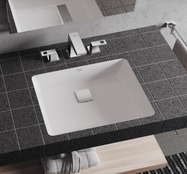 Grohe Cube Keramik Einbauwaschtisch von unten 50x37cm, weiß PureGuard