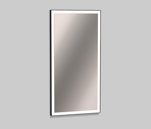 Alape Spiegel SP.FR500.S1 50x100cm, 4-seitiges indirektes LED-Licht, schwarz matt