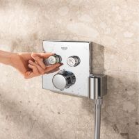 Vorschau: Grohe Precision SmartControl Duschsystem, eckig, Thermostat, Vitalio Rain Mono 310 Kopfbrause, chrom