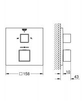 Vorschau: Grohe Grohtherm Cube Thermostat-Wannenbatterie mit integrierter 2-Wege-Umstellung, wassersparend