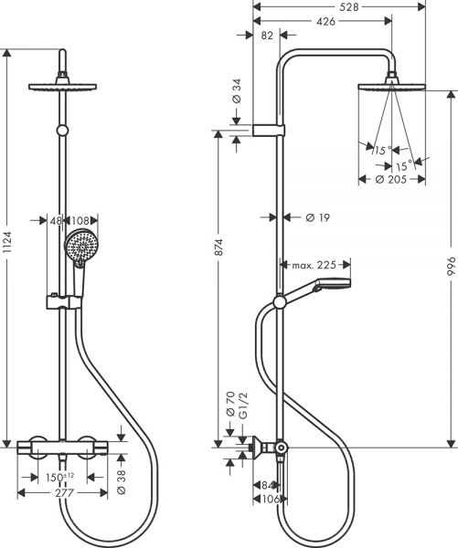 Hansgrohe Vernis Blend Duschsystem 200 chrom 26276000