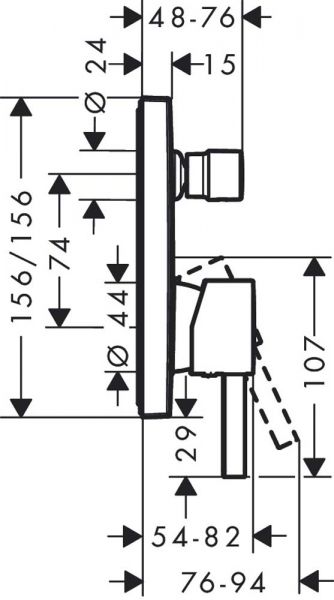 Hansgrohe Finoris Einhebel-Wannenarmatur Unterputz, mattschwarz 76415670