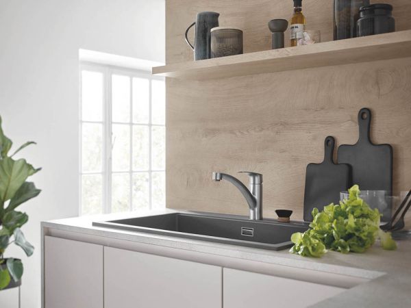 Grohe Eurosmart Spültischbatterie mit flachem Auslauf, supersteel 33281DC3