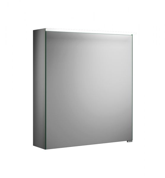 Burgbad Fiumo Spiegelschrank mit horizontaler LED-Beleuchtung, 1 Spiegeltür 60,6x67cm