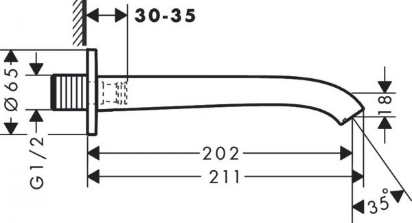 Hansgrohe Vivenis Wanneneinlauf, mattschwarz 75410670