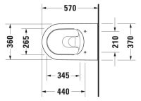 Vorschau: Duravit ME by Starck Wand-WC, HygieneGlaze, mit Spülrand, weiß