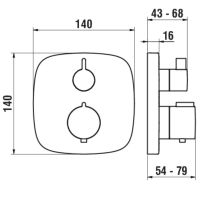 Vorschau: Laufen Citytherm Fertigmontage-Set thermo. 2-Griff UP-Bademischer zu Simibox m. integ. Rohrun.