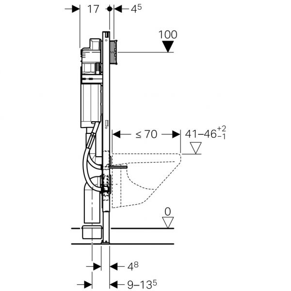 Geberit Duofix Element für Wand-WC, 112cm, mit Sigma UP-Spülkasten 112cm, barrierefrei