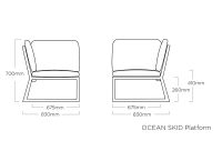 Vorschau: KETTLER OCEAN SKID PLATFORM Eckset inkl. Kissen & Lounge-Tisch, anthrazit/ hellgrau