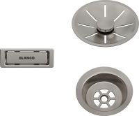 Blanco Ab- und Überlaufset, Einzelbecken, satin platinum 207406