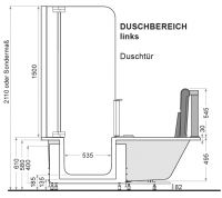 Vorschau: Artweger Artlift mit Hebesitz, Duschbadewanne mit Duschtür und Seitenwand, 170x75cm, weiß