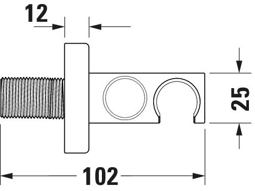 Duravit Wandanschlussbogen eckig mit Brausehalter, schwarz matt