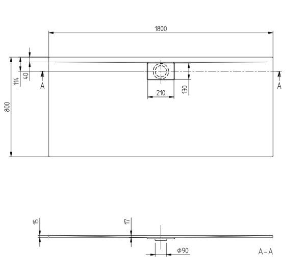 Villeroy&Boch Architectura MetalRim Duschwanne, 180x80cm, weiß UDA1880ARA215V-01