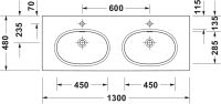 Vorschau: Duravit Balcoon Doppel-Waschtisch 130cm, clay terra matt