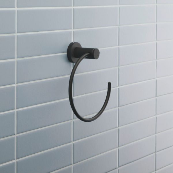 Duravit D-Code Handtuchring Ø16,9cm, schwarz matt