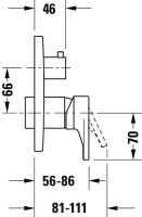 Vorschau: Duravit Tulum Einhebel-Brausemischer Unterputz, schwarz, TU4210012046, techn. Zeichnung