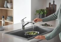 Vorschau: Grohe Start Küchen-Wasserhahn Niederdruck mit Dual Spülbrause, chrom