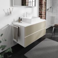 Vorschau: Hansgrohe Xevolos E Konsole 118cm für Aufsatzwaschtisch mittig 50cm und 60cm