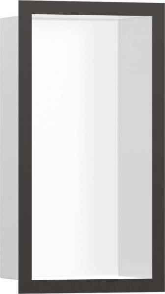Hansgrohe XtraStoris Individual Wandnische mit Rahmen 300/150/100, weiß matt/brushed black chrome