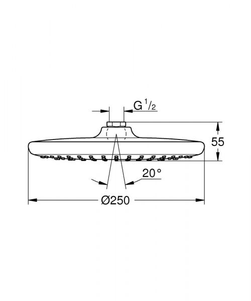 Grohe Vitalio Start 250 Kopfbrause Ø25cm 26815000 Zeichnung