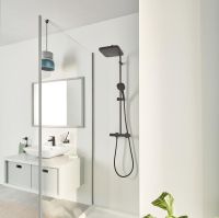 Vorschau: Grohe QuickFix Vitalio Comfort 250 Duschsystem, anpassbar an Bohrlöcher, eckig, schwarz matt