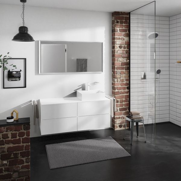 Hansgrohe Xevolos E Unterschrank 137cm für Aufsatzwaschtisch rechts mit Konsole, 4 Schubkästen