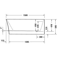 Vorschau: Duravit DuraSenja Eck-Badewanne 150x75cm, weiß, rechts 700577000000000